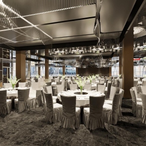 现代酒店宴会厅3D模型下载